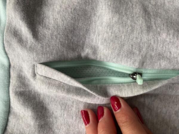 Entre Particuliers - Sweat zippé à capuche vert/gris chiné 3/4