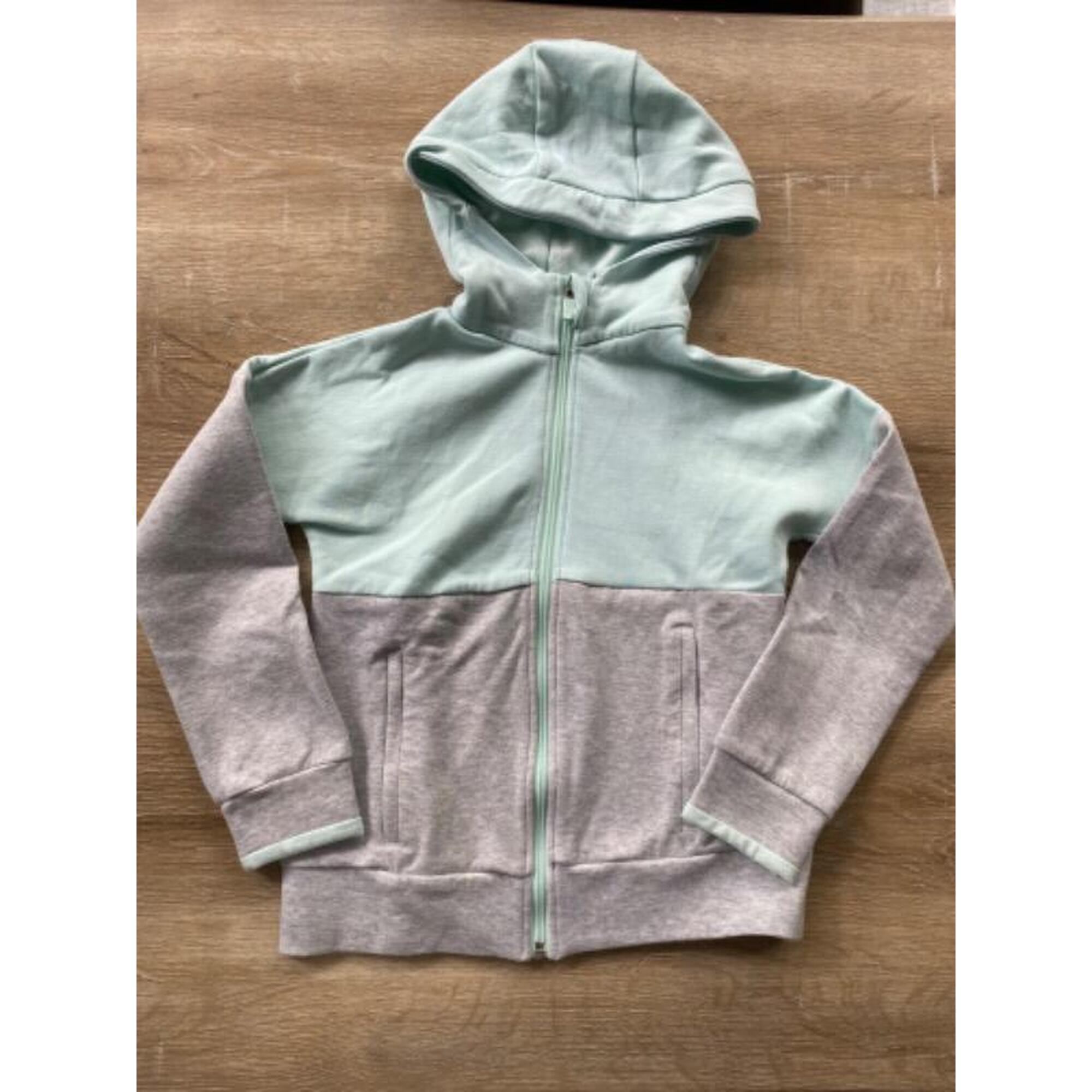 C2C - Sweat zippé à capuche vert/gris chiné