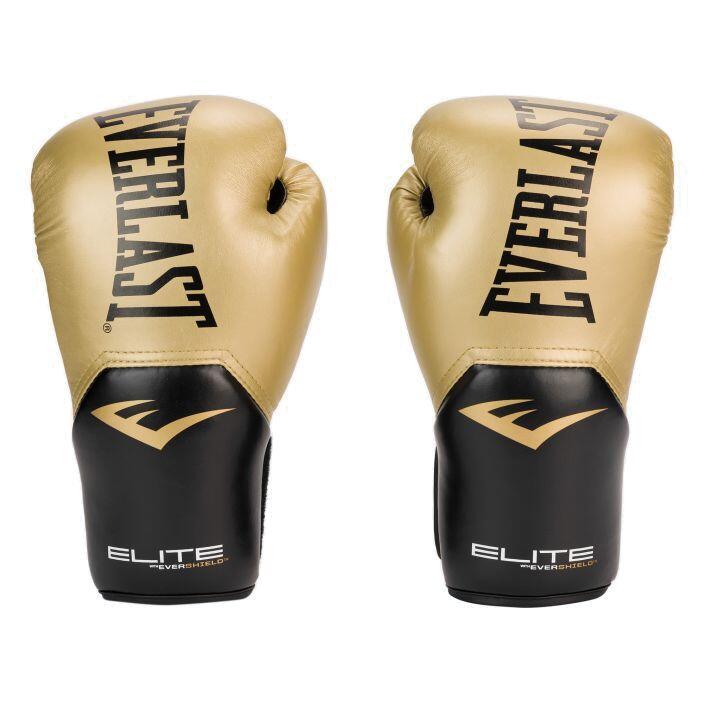 Boxkesztyű, Everlast, Pro Style Elite, műbőr, arany-fekete,