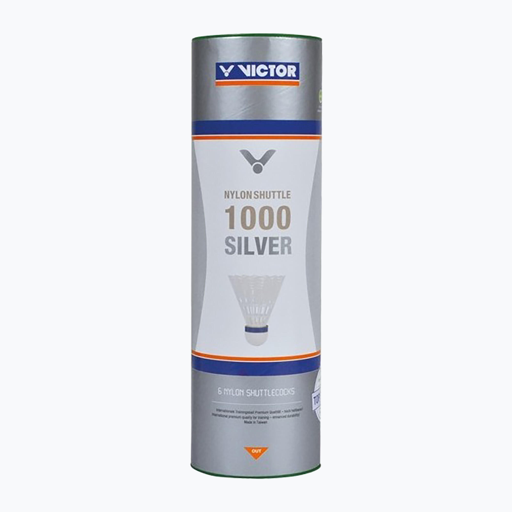 Set di 6 volani in nylon Victor Silver 1000 4/6