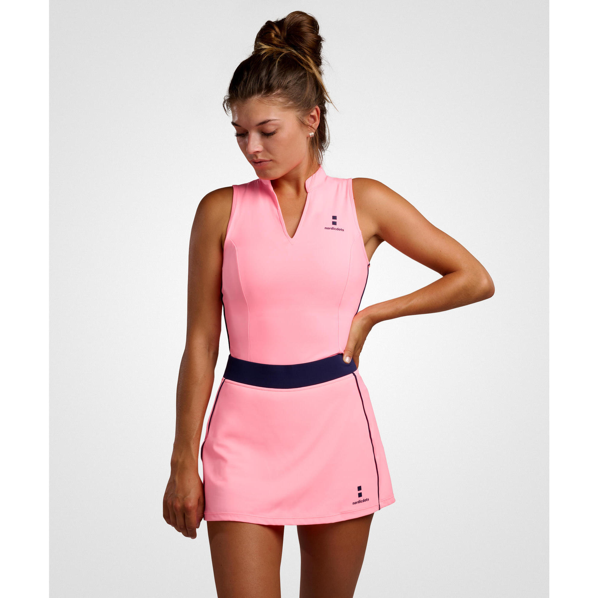 Nordicdots - T-shirt Sans Manches Sport Femme Pour Tennis Et Padel Rose Corail - T-shirt Sans Manche - Rose - 44 L - Decathlon