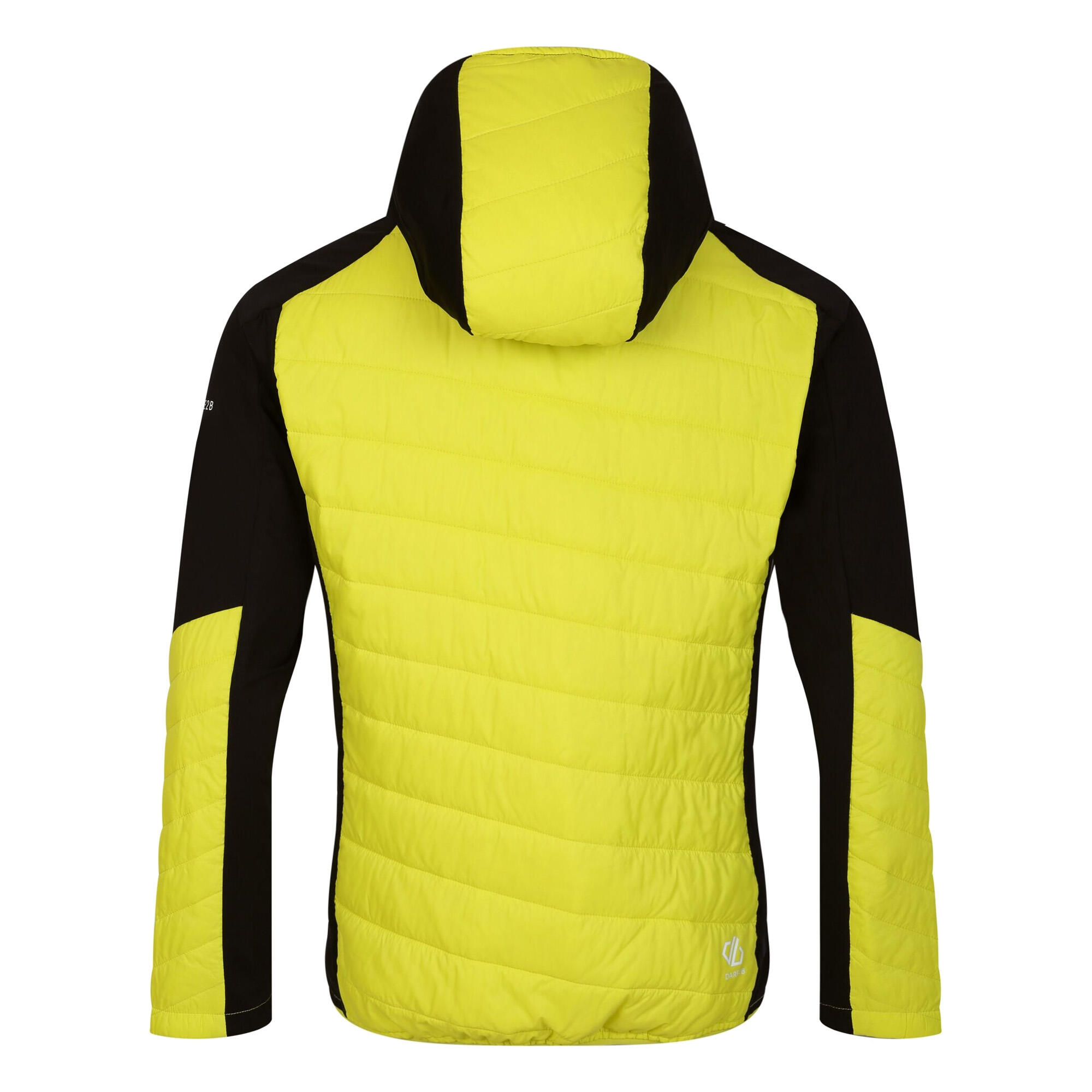 Heren Touring Contrast Paneel Hybride Jas (Neon Spring/Zwart) 2/5