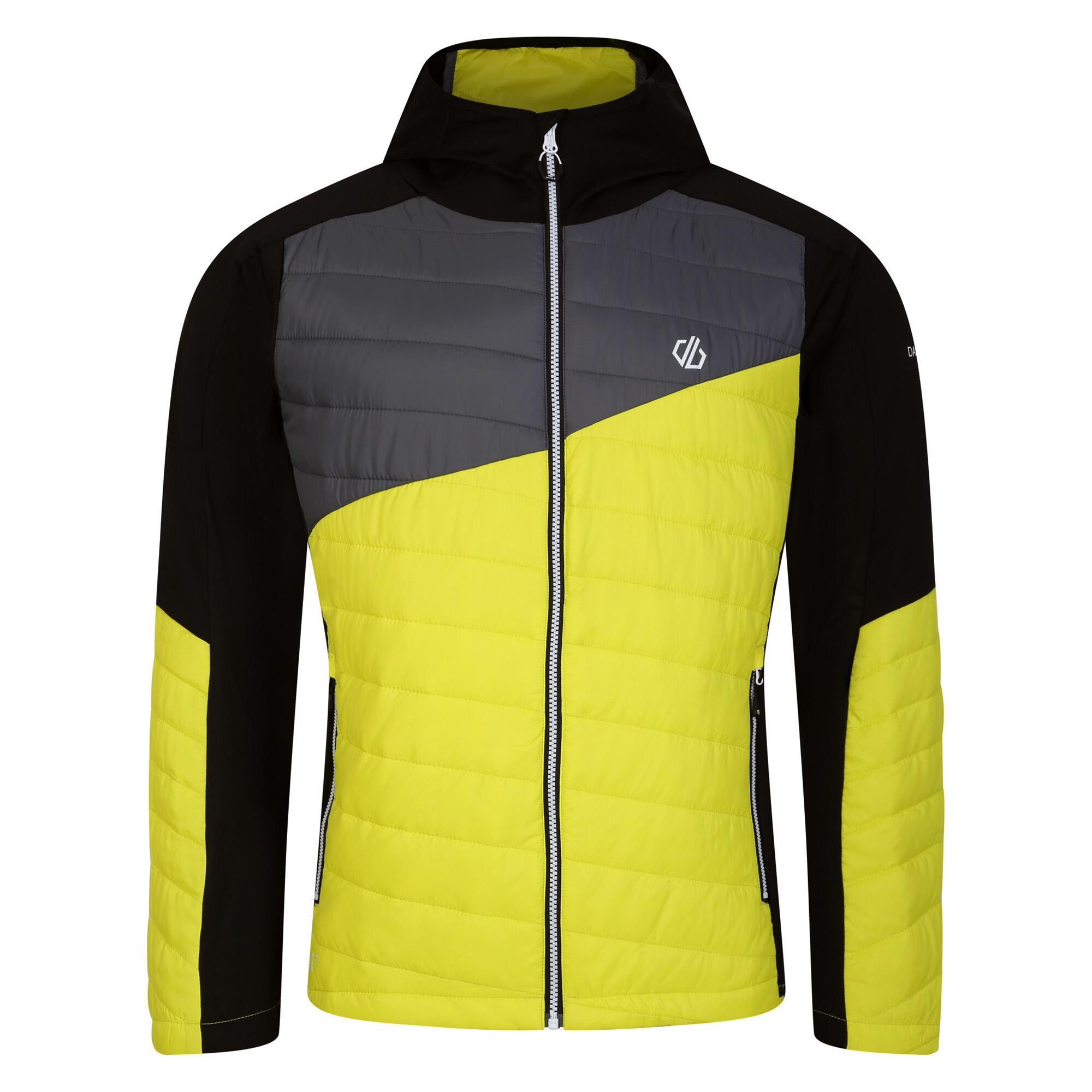 Heren Touring Contrast Paneel Hybride Jas (Neon Spring/Zwart) 1/5