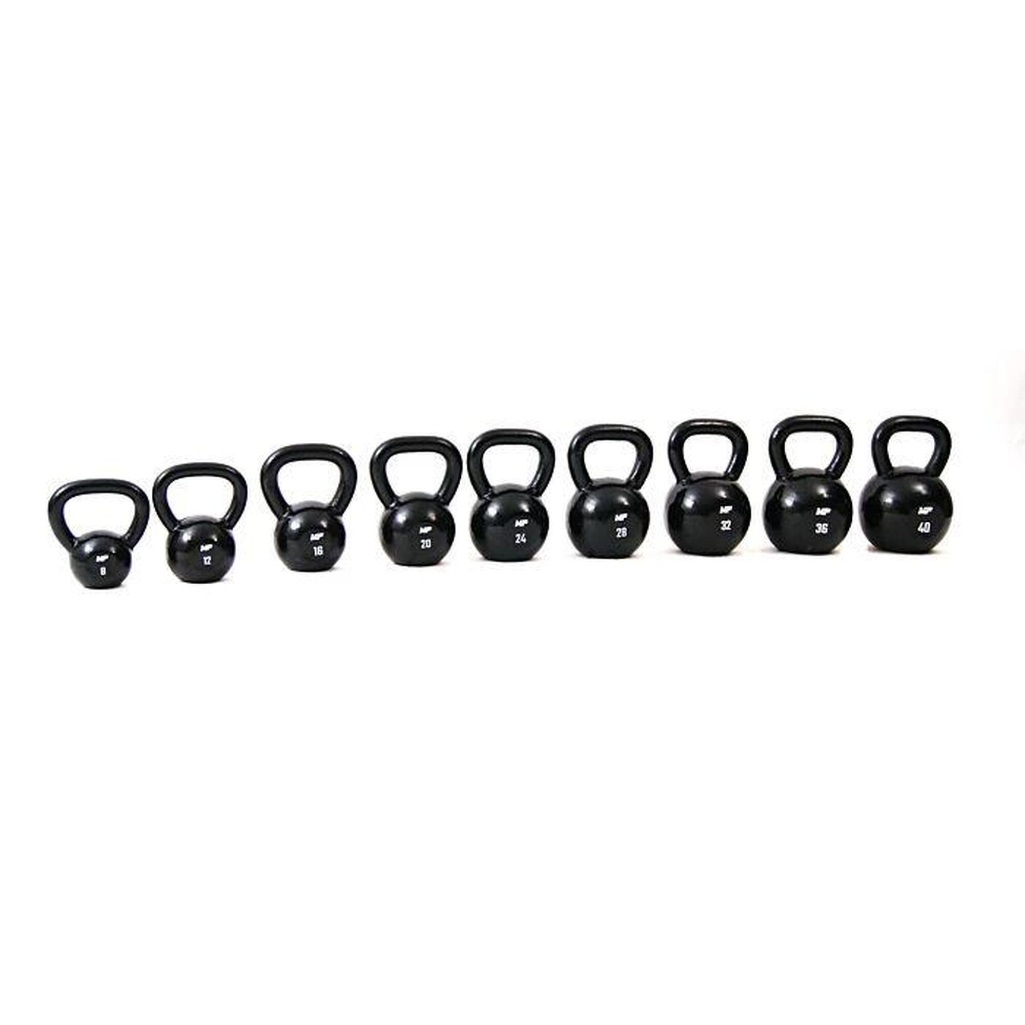 Muscle Power Gietijzeren Kettlebell - Zwart - 32 kg