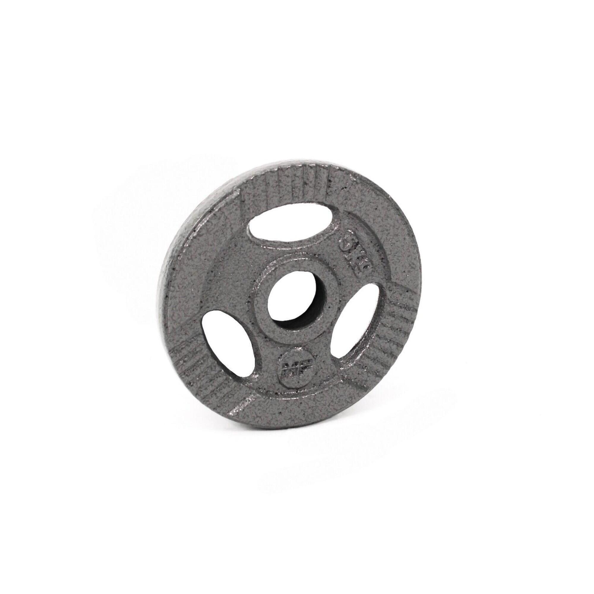 Muscle Power - Plaque De Poids En Fonte - 50 Mm - Poids De Musculation - Gris - 5 Kg - Decathlon