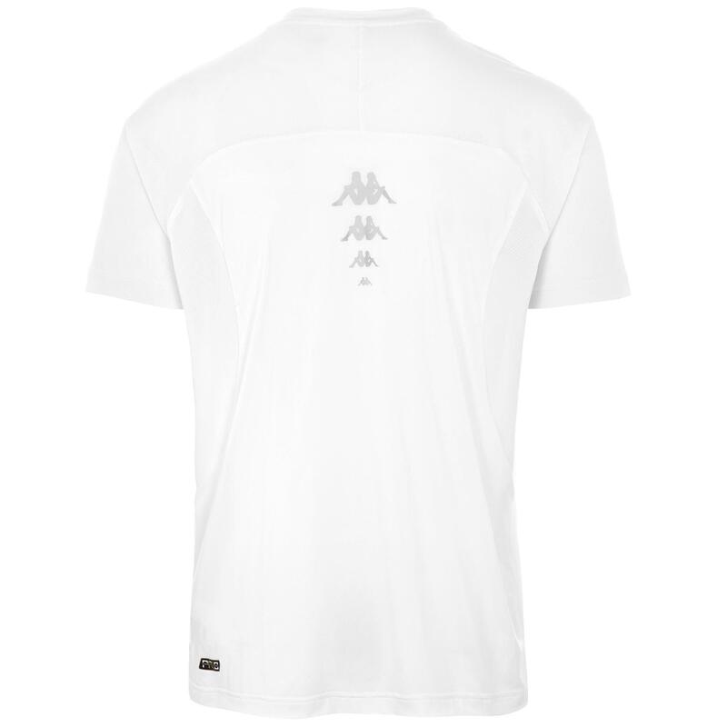 kappa t-shirt da uomo in poliestere bianco da fitness .