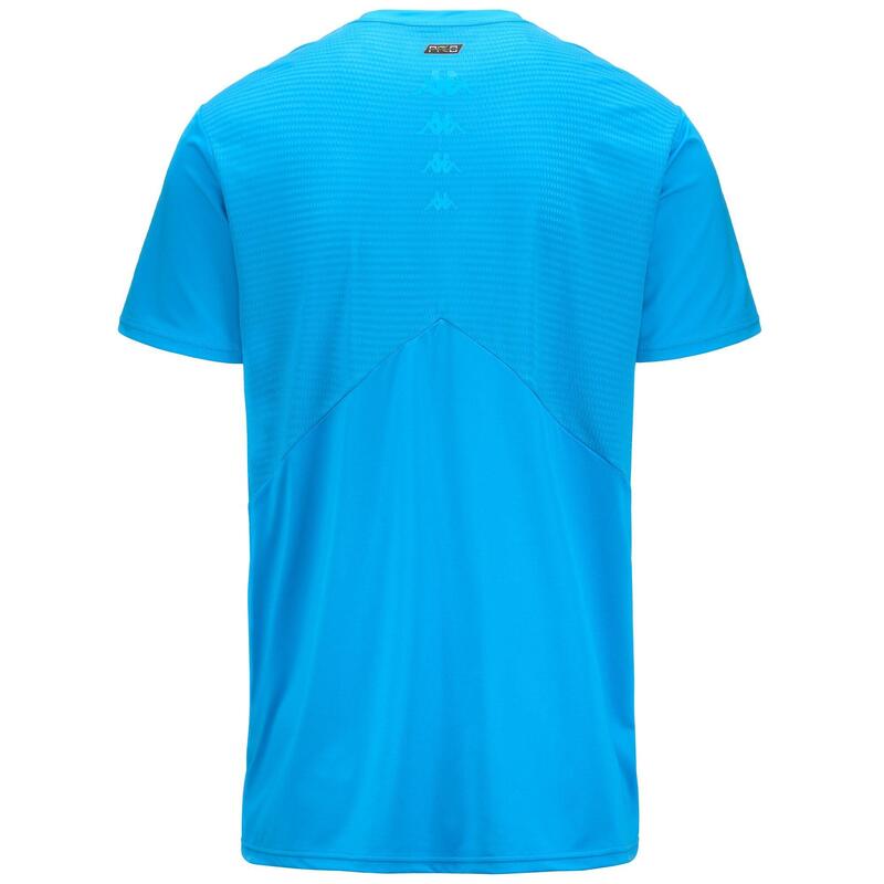 kappa t-shirt da uomo in poliestere blu da cardio training