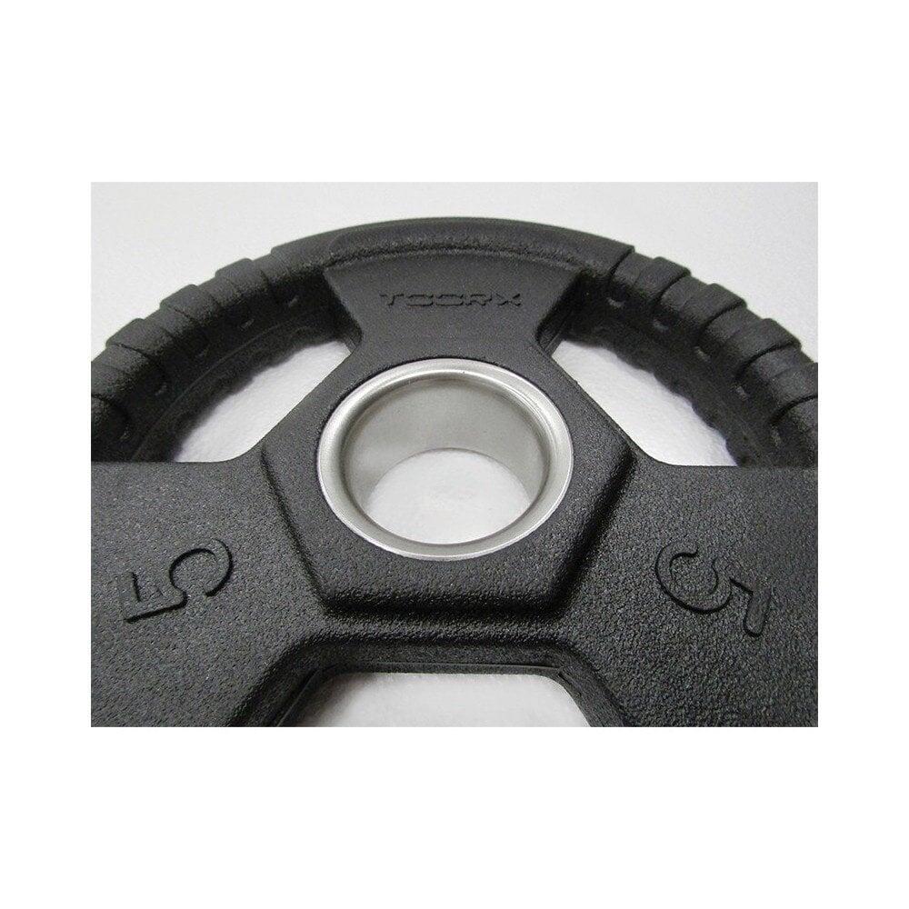 Placa de peso olímpico de borracha de 50 mm - com alças - 15 quilos 2/7