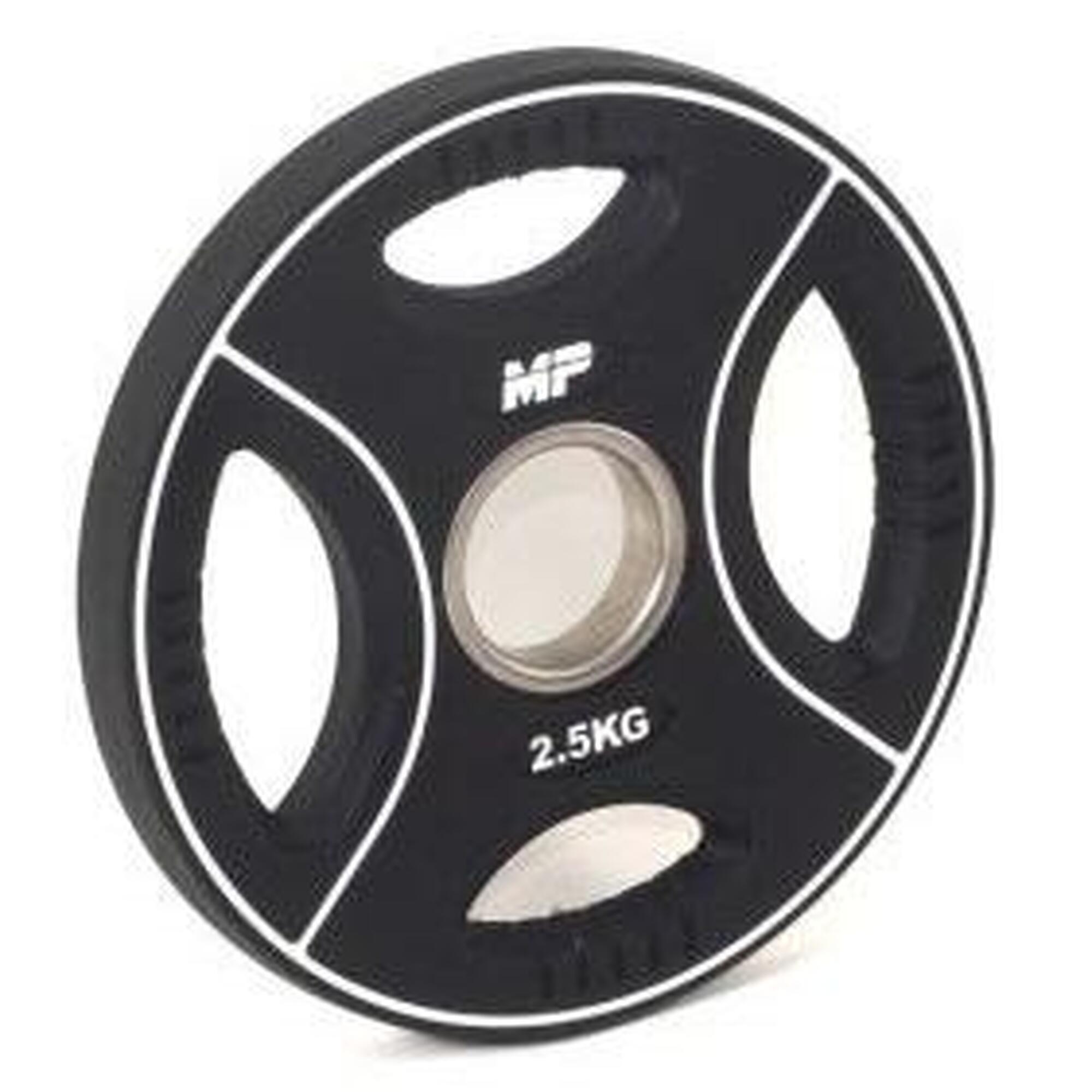 Muscle Power - Plaque De Poids En Fonte  - 50 Mm - 2,5 Kg - Poids De Musculation - Noir - 2,5 Kg - Decathlon