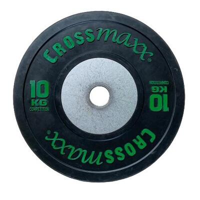 Crossmaxx competition bumper plate - halterschijf - zwart - 50 mm - 10 kg
