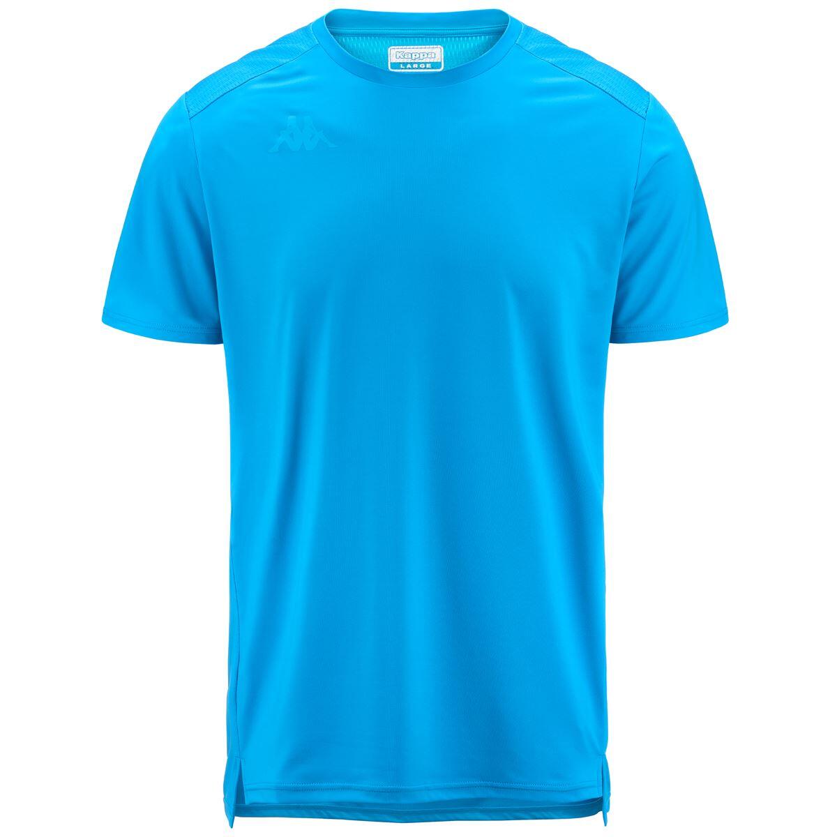 KAPPA t-shirt da uomo in poliestere blu da fitness