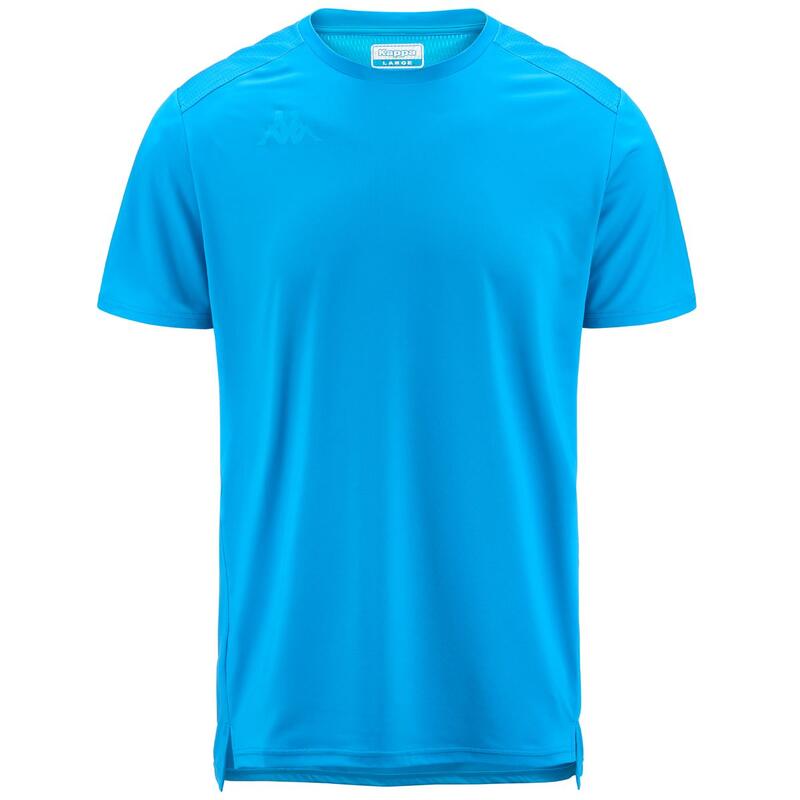 kappa t-shirt da uomo in poliestere blu da cardio training