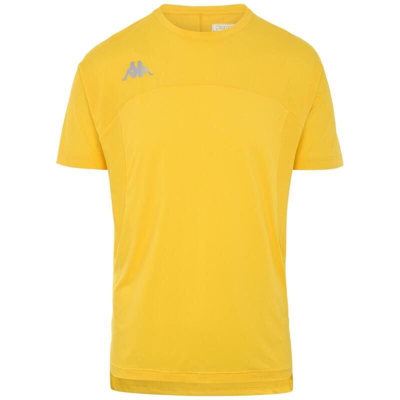 kappa t-shirt da uomo in poliestere giallo da fitness .