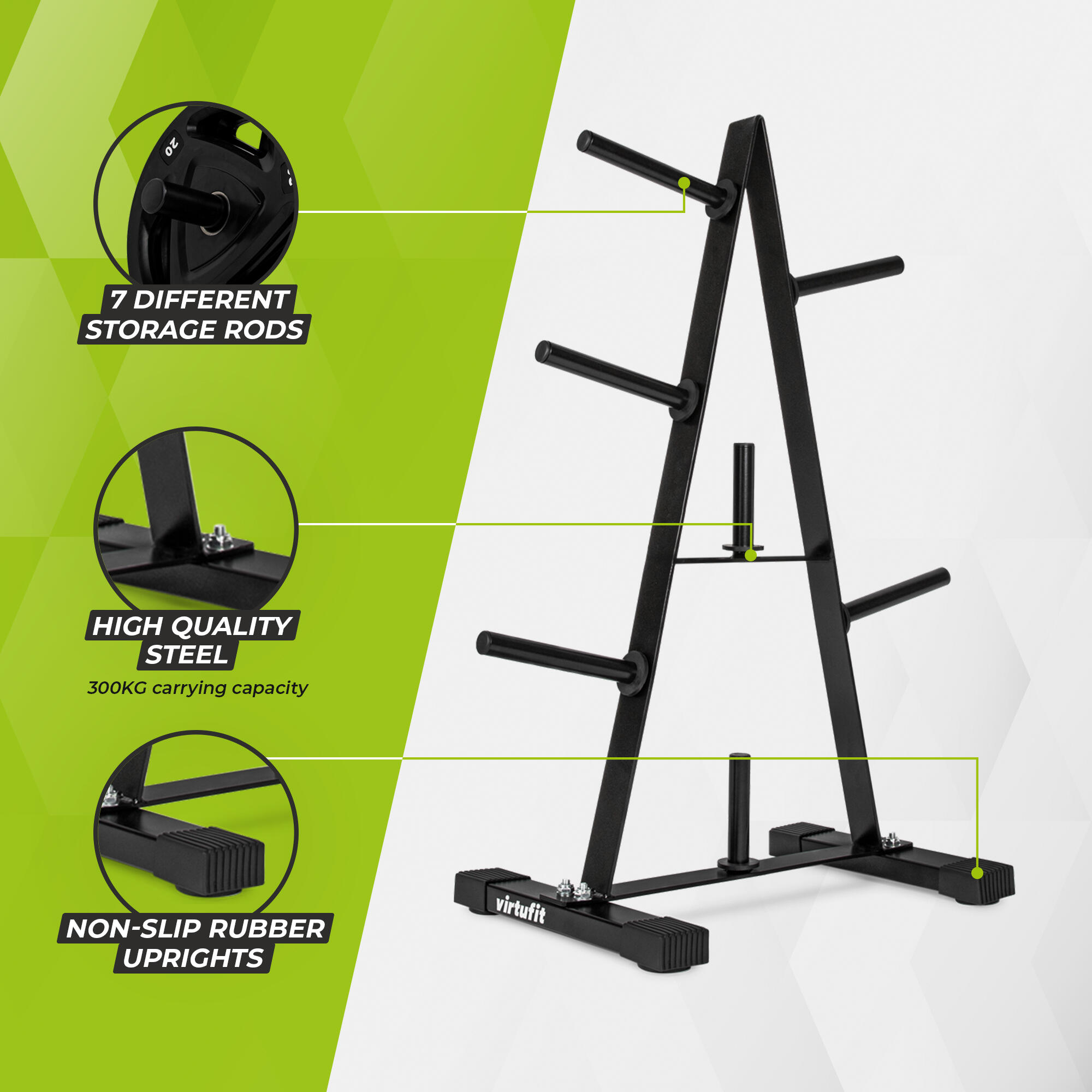 Support de rangement pour disques de poids - Musculation - 30 mm - Support pour 4/6