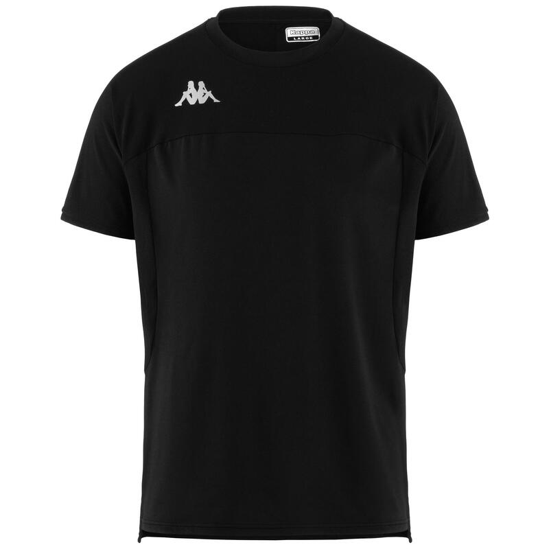 kappa t-shirt da uomo in poliestere nero da fitness .