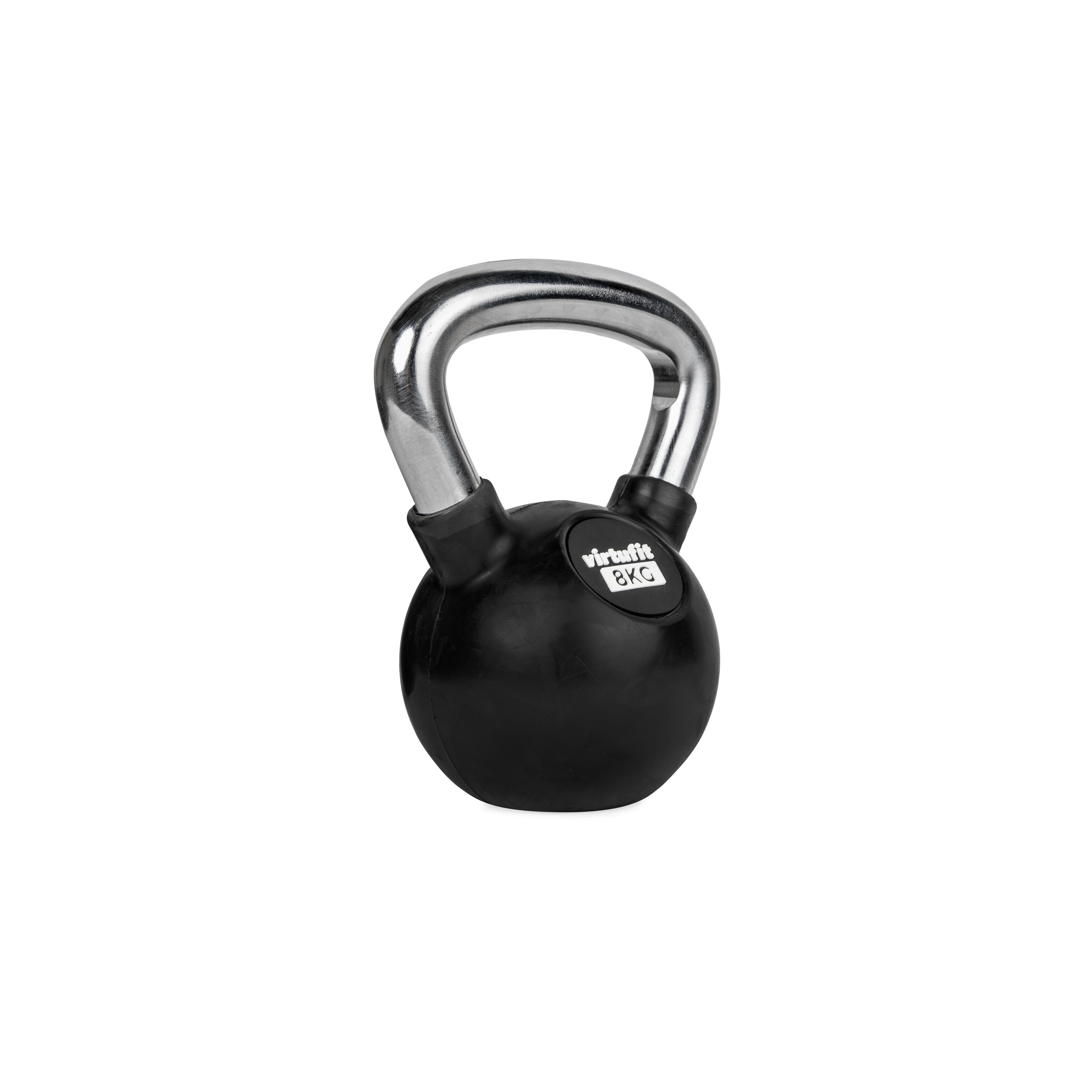 Virtufit - Kettlebell - Musculation - Caoutchouc/chrome - Kettlebell - Gris - 8 Kg - Decathlon