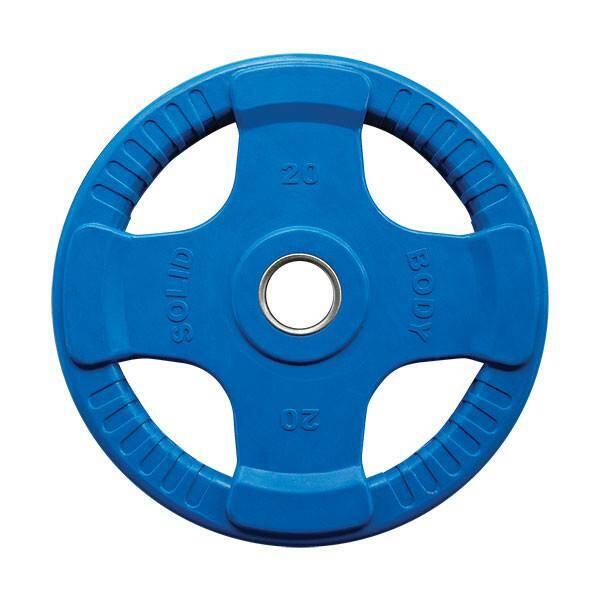Body-Solid Gekleurde Olympische Rubber Halterschijf - Blauw - 20 kg 1/2