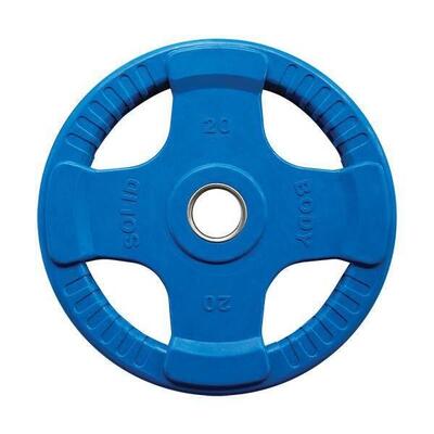 Body-solid gekleurde olympische rubber halterschijf - blauw - 20 kg