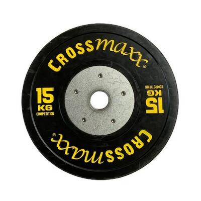 Crossmaxx competition bumper plate - halterschijf - zwart - 50 mm - 15 kg