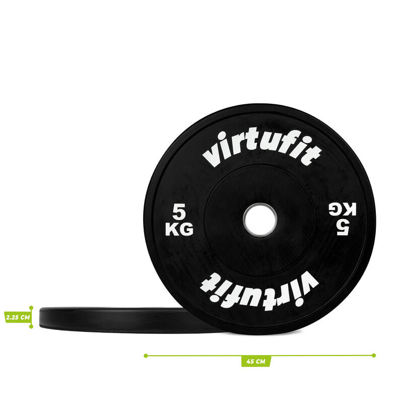 DISC GREUTATE CAUCIUC OLYMPIC RUBBER WEIGHT PLATE VIRTUFIT 50 MM - 5 KG