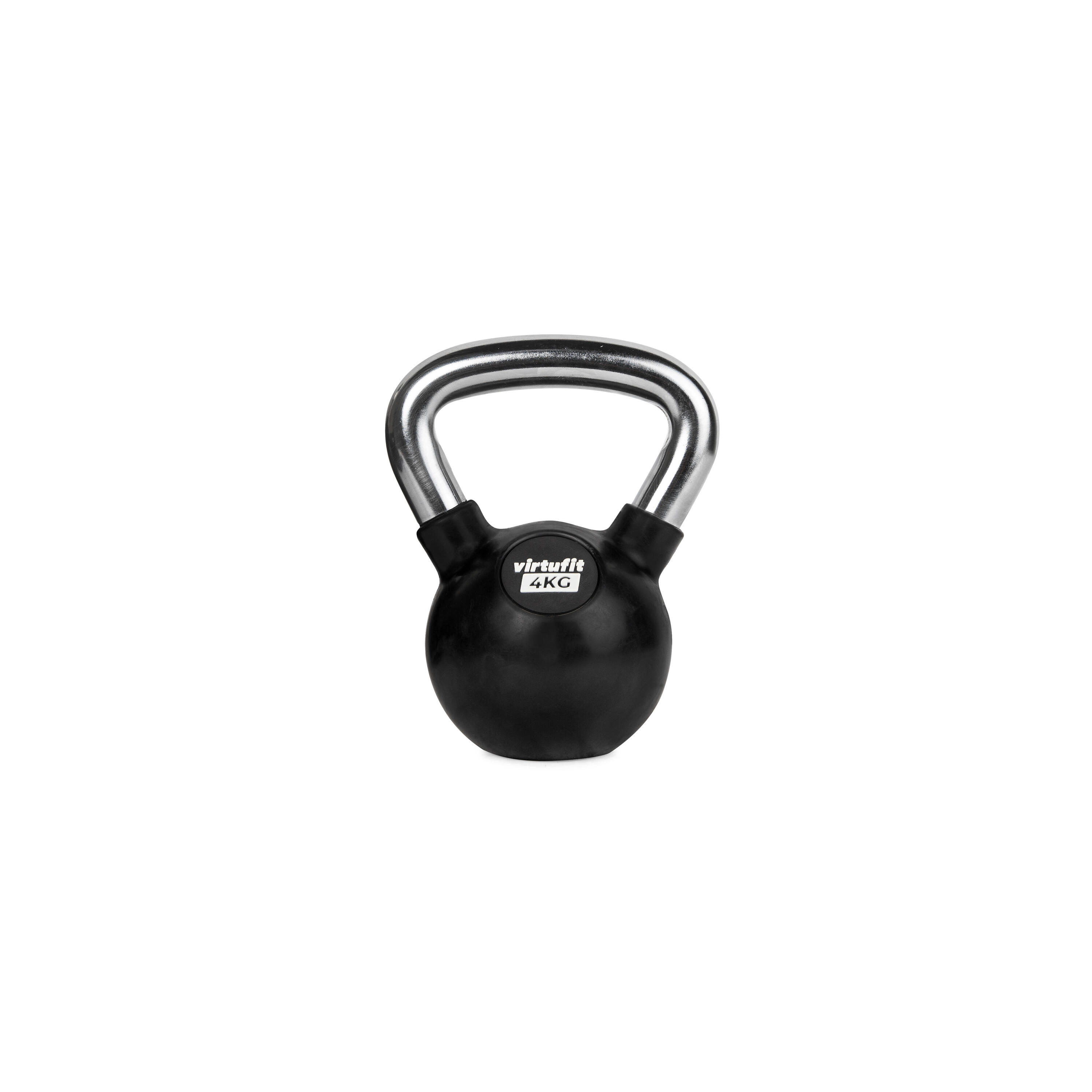 Kettlebell - Fitness - Rubber/Chroom 2/3