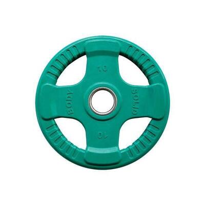Body-solid gekleurde olympische rubber halterschijf - groen - 10 kg