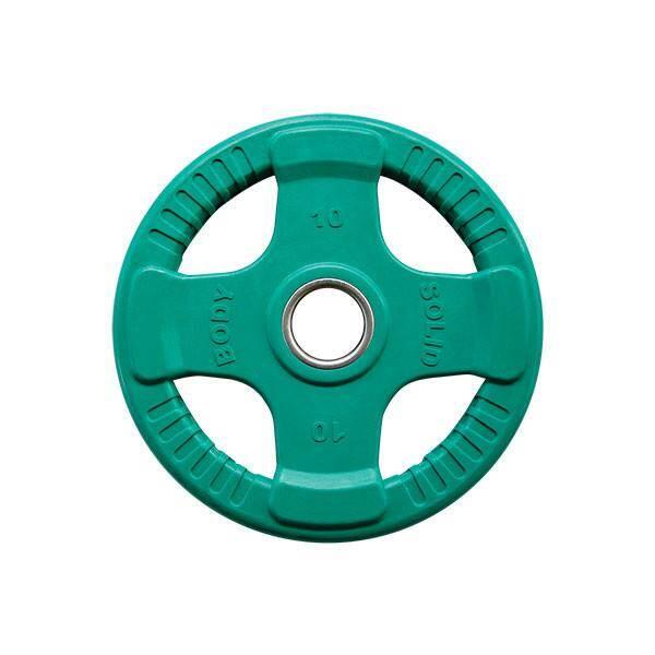 Prato de peso olímpico de borracha colorido Body-Solid - Verde - 10 kg