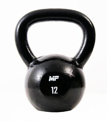 Gietijzeren kettlebell - zwart - 12 kg