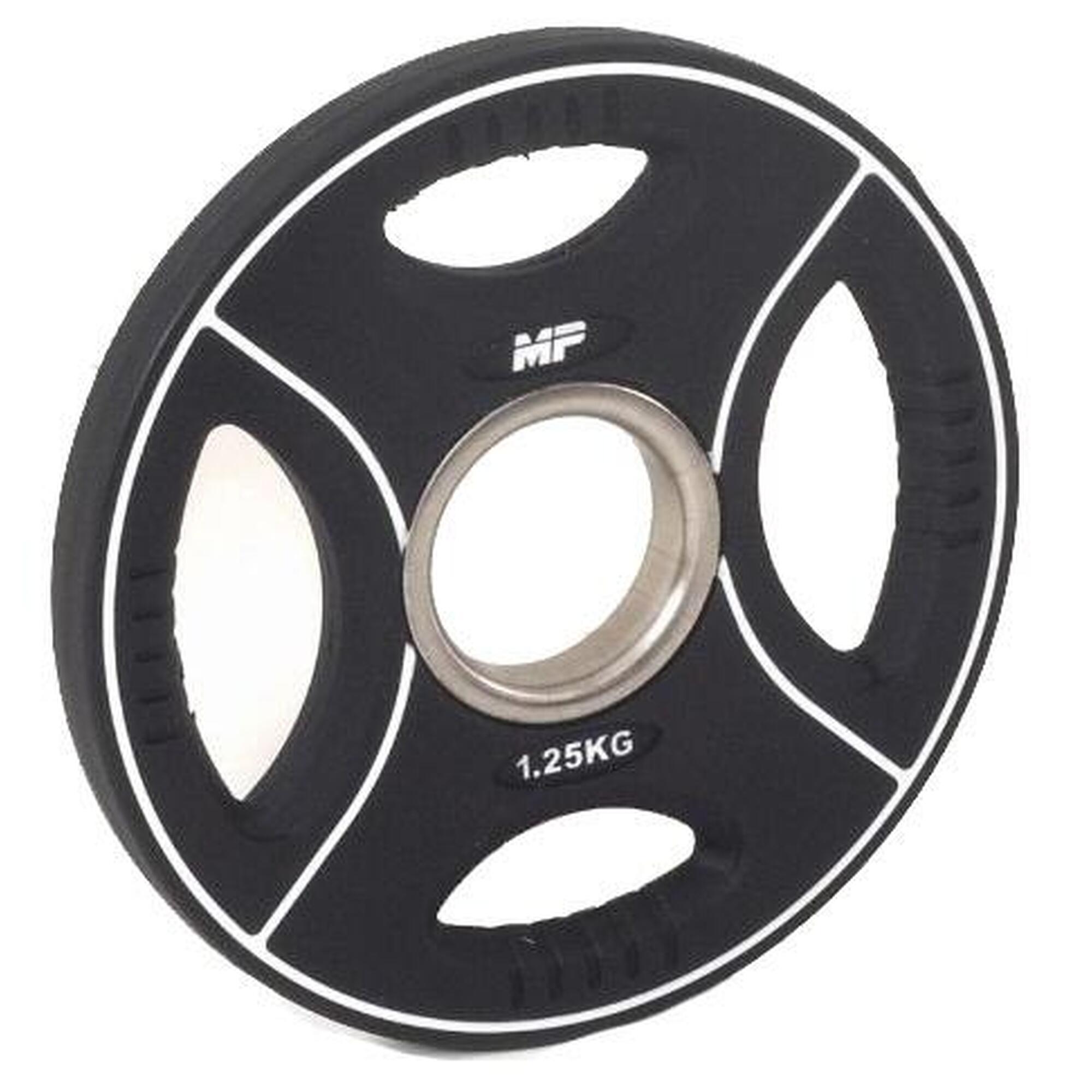 Muscle Power - Disque De Poids Muscle Power Pu 4-grip - 50 Mm - 1,25 Kg - Poids De Musculation - Noir - 1,25 Kg - Decathlon
