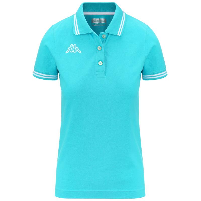 kappa polo maniche corte da donna in cotone verde da fitness