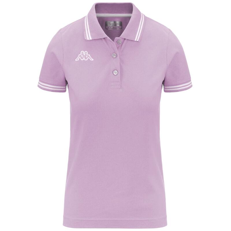 kappa polo maniche corte da donna in cotone viola da fitness