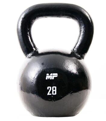 Muscle power gietijzeren kettlebell - zwart - 28 kg