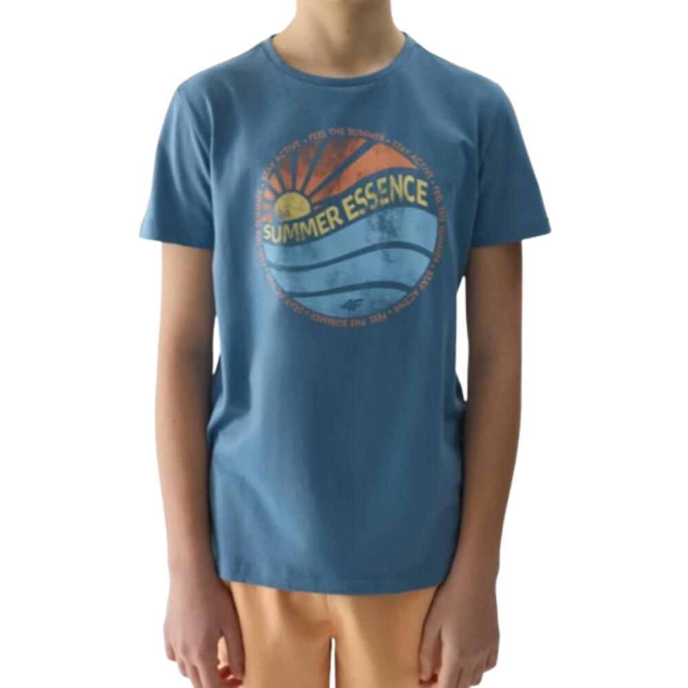 T-shirt em Algodão Ginástica Criança 4F Denim. 2/5