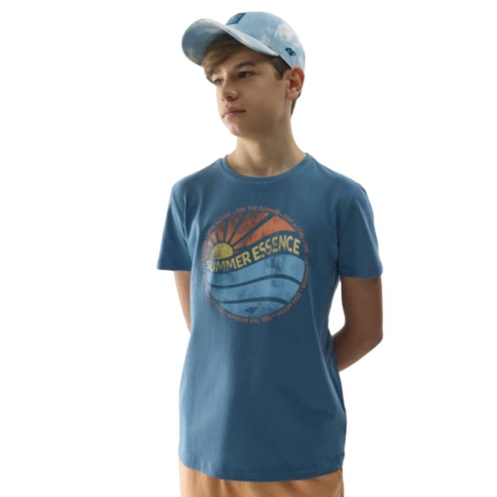 T-shirt em algodão ginástica criança 4f denim.