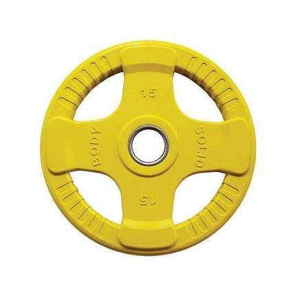 Body-Solid olympische schijven 4 Grip in gekleurd rubber 15 kg