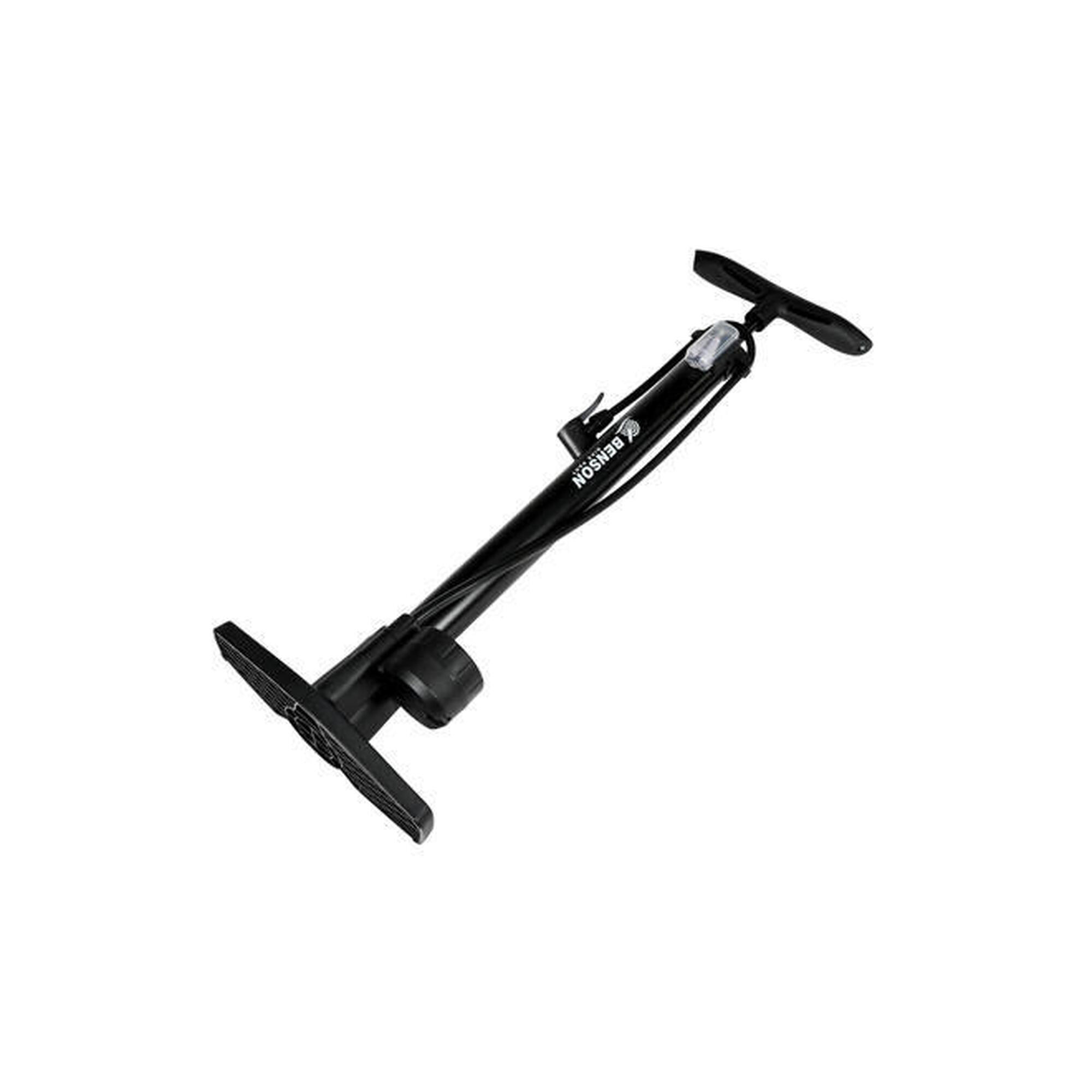 Pompă de bicicletă cu manometru 11 bari, pompă de podea, negru