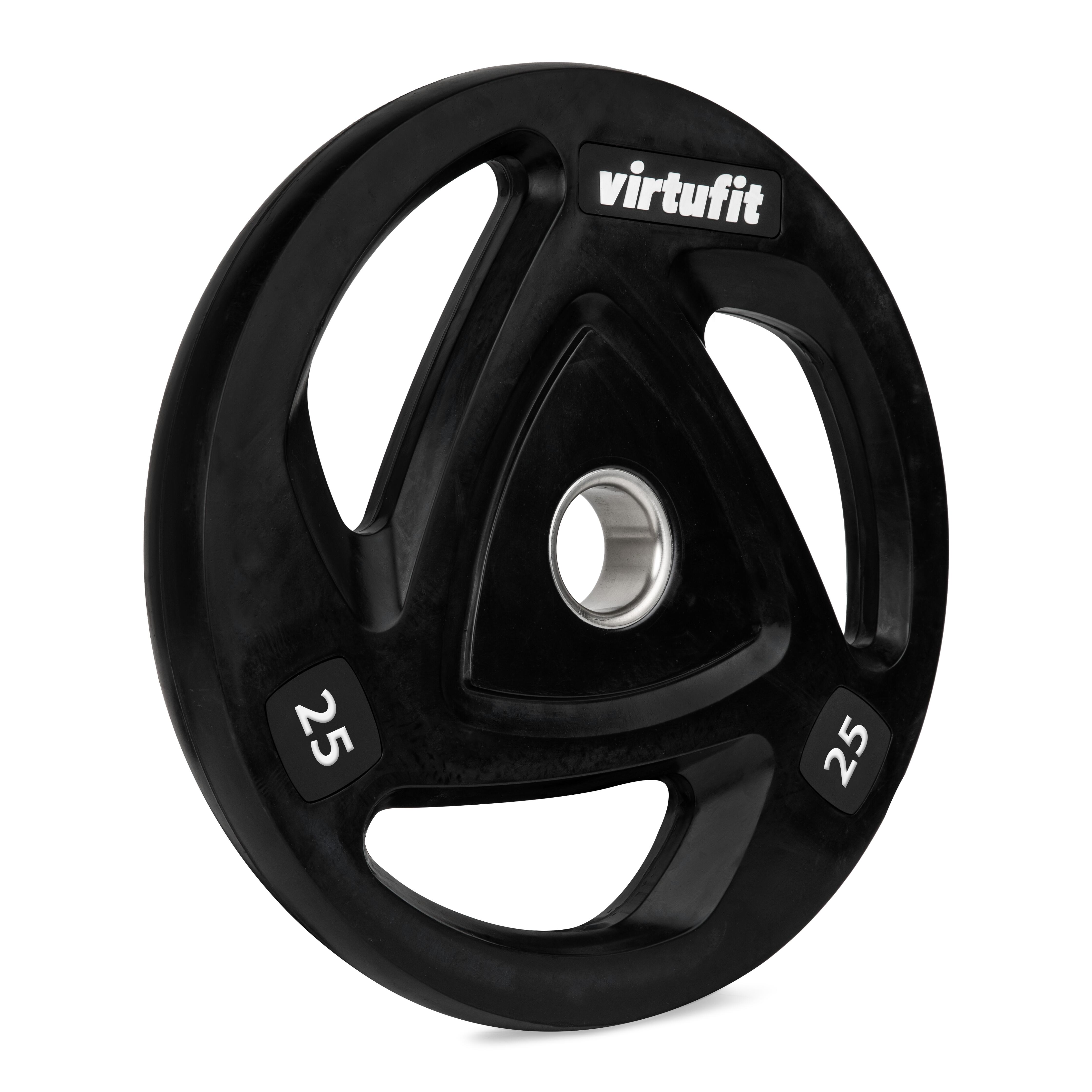 Virtufit - Plaque De Poids Olympique En Caoutchouc - Musculation - Poids De Musculation - Noir - 25 Kg - Decathlon