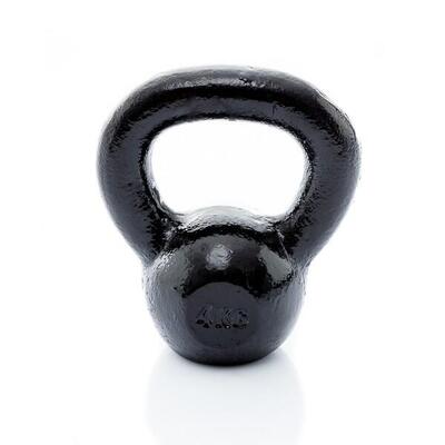 Muscle power gietijzeren kettlebell - zwart - 4 kg