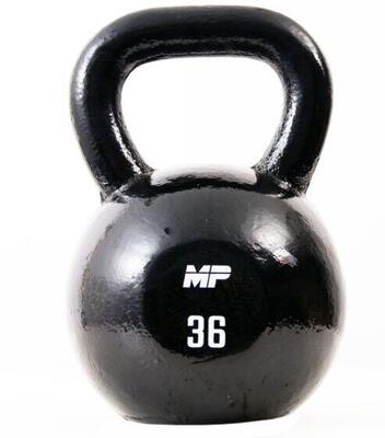 Muscle power gietijzeren kettlebell - zwart - 36 kg
