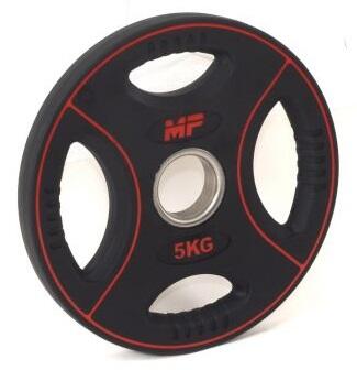 Muscle power pu 4-grip halterschijf - 50 mm - 5 kg