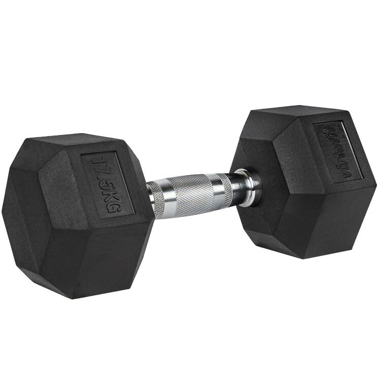 Virtufit - Haltères Musculation - Hexa - Poids - Par Piéce - 1 À 40 Kg - Haltère - Gris - 17,5 Kg - Decathlon