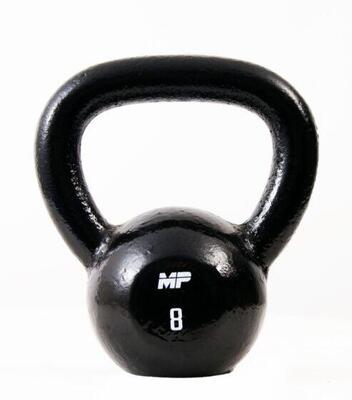 Muscle power gietijzeren kettlebell - zwart - 8 kg