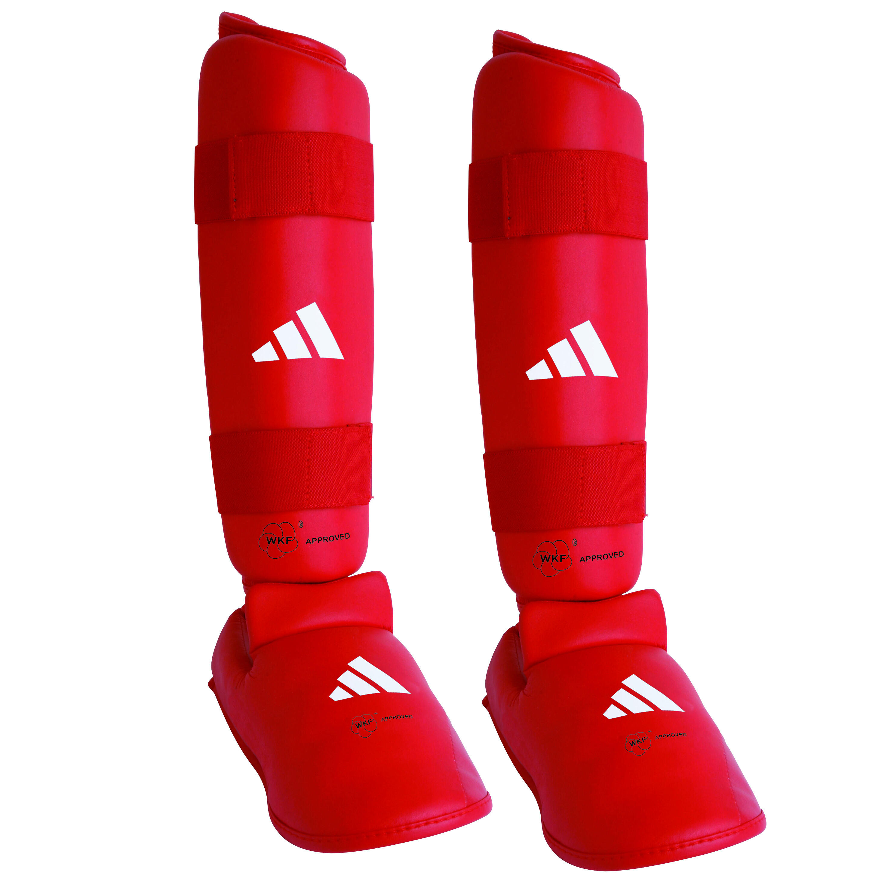 WKF Scheenbeschermer met Verwijderbare Voet - Rood 2/7