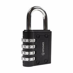 Cadenas à code Ergovia aluminium programmable 4 chiffres noir