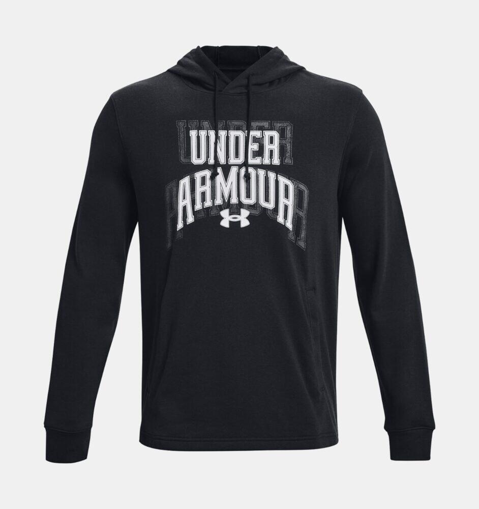 Felpa Con Cappuccio Grafica Uomo Under Armour Rival Nero 3/6
