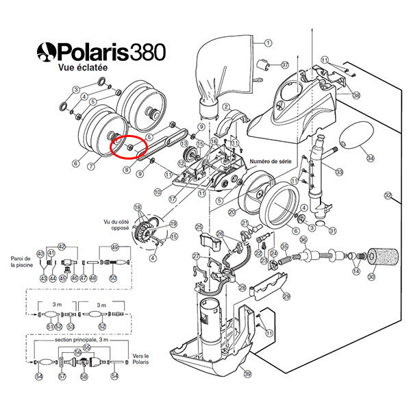 Roulement à billes de roue pour polaris 380 2/2