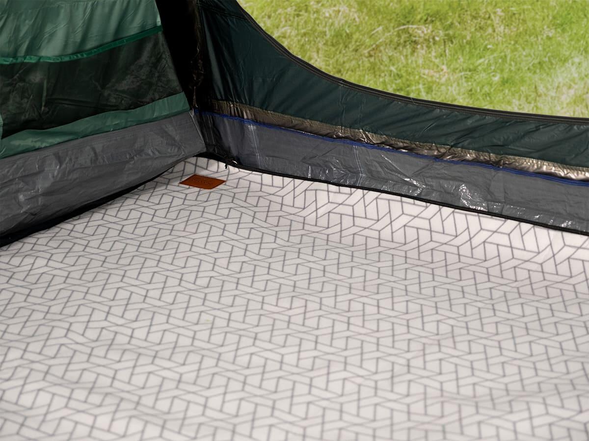 Skandika Kambo - Tenda de campeggio tunnel - Cabina letto per 6 persone - Impermeabile con 3000 colonne d'acqua - 2 m di altezza - 3 ingressi - tenda da sole (grigio/verde