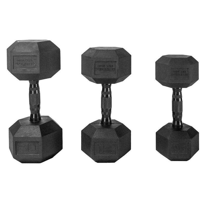 Mancuerna Hexagonal Cross Training Musculación Getstrong Black Edition 1 kg