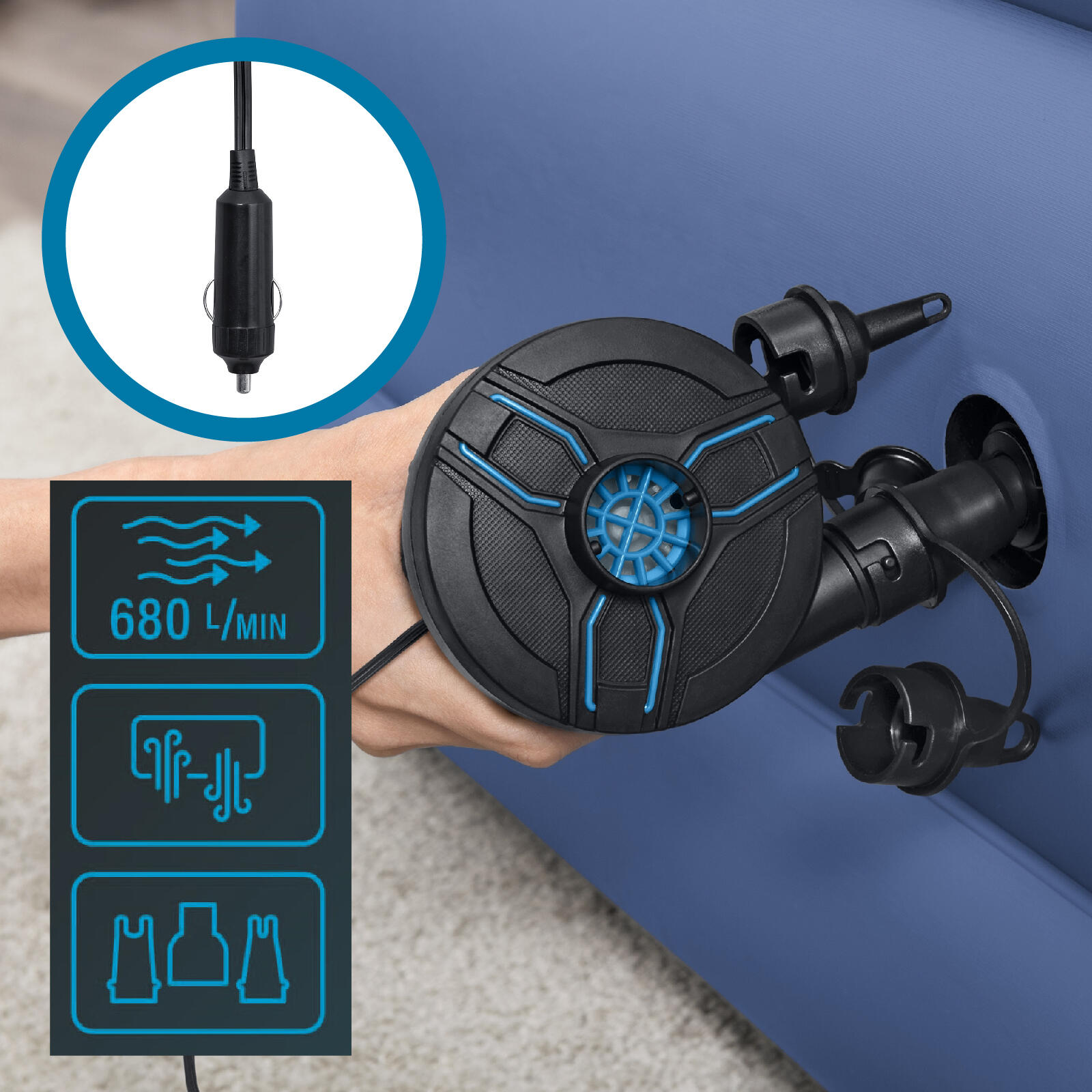 Elektrische Luchtpomp Bestway Zwart/Blauw 5/5