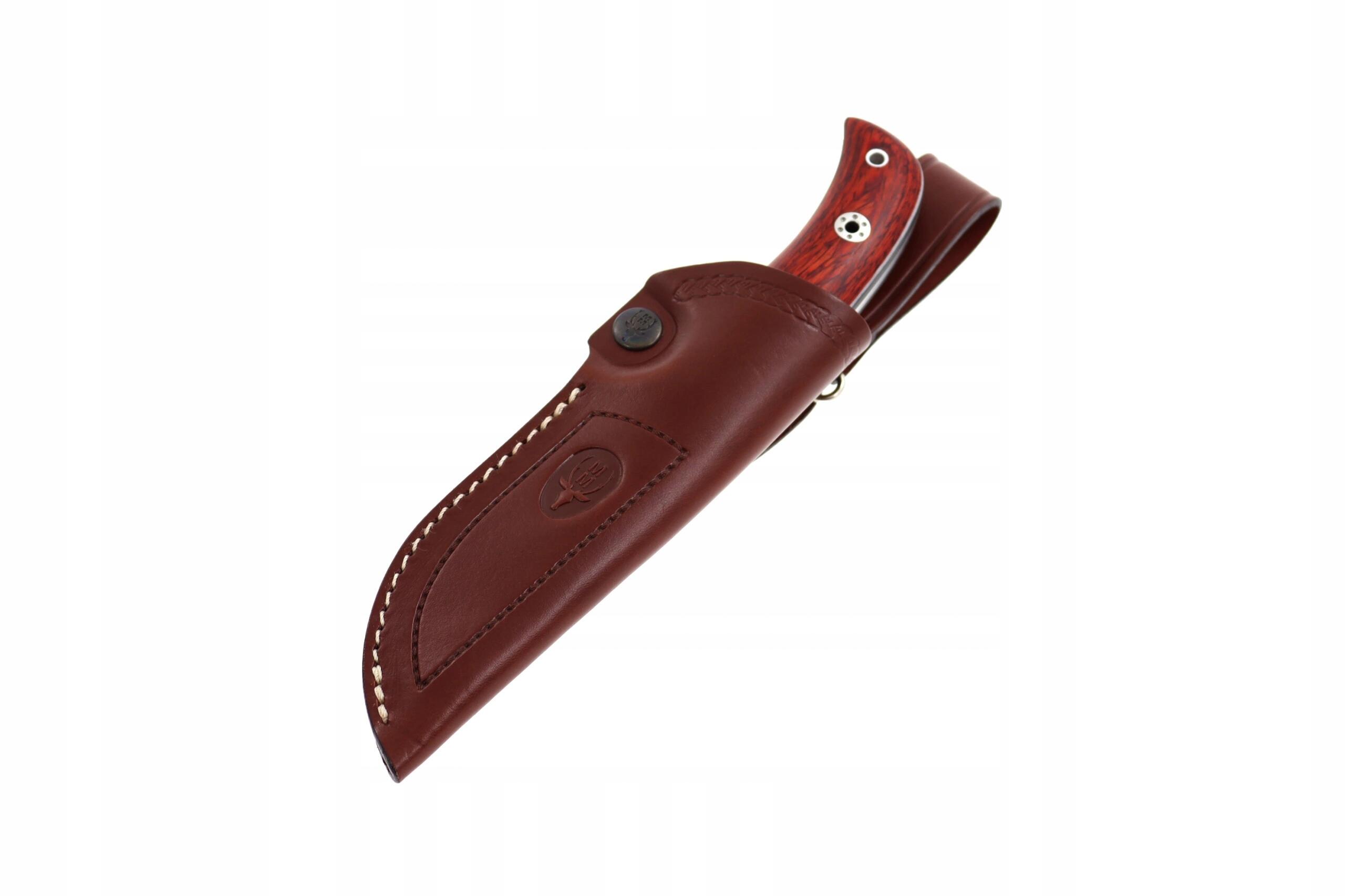 Nóż full tang Rosewood 110 mm + skórzana pochwa 5/6